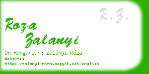roza zalanyi business card