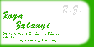 roza zalanyi business card